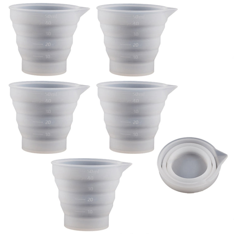 Folding DIY Epoxy Measuring Cup Silicone Mold Candle Plaster Glue Mixing Cup, 5pcs 50ml, 5pcs 100ml, 2pcs 250ml, 2pcs 500ml