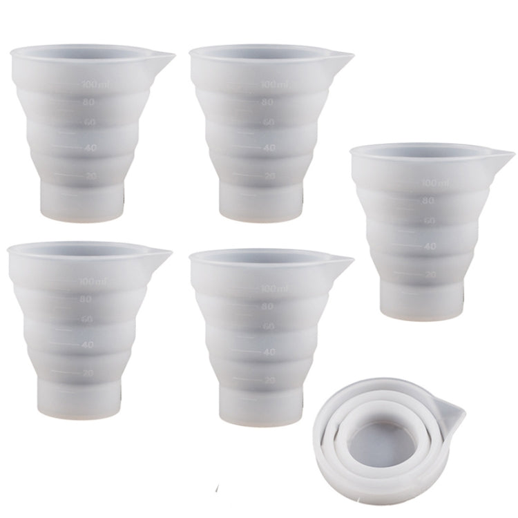 Folding DIY Epoxy Measuring Cup Silicone Mold Candle Plaster Glue Mixing Cup, 5pcs 50ml, 5pcs 100ml, 2pcs 250ml, 2pcs 500ml