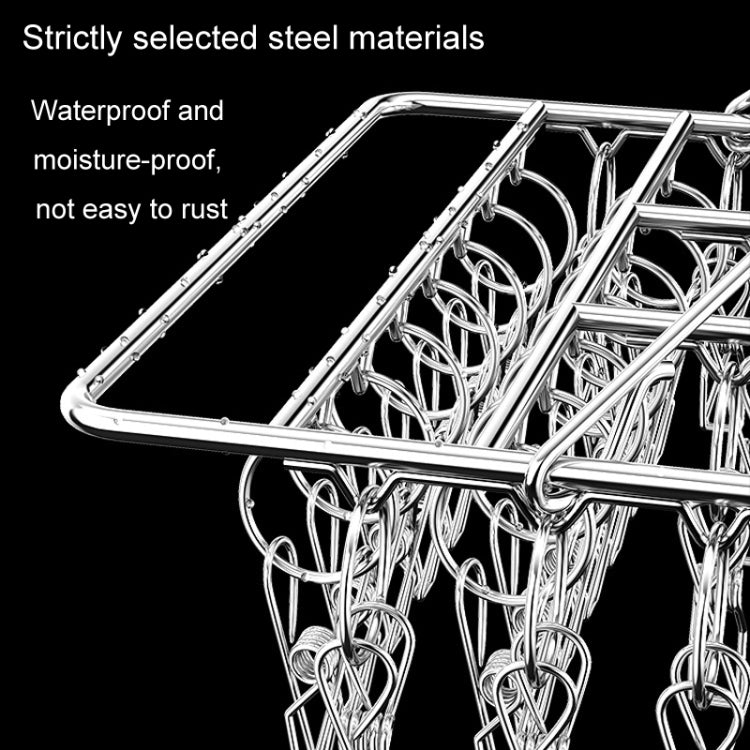 Square Socks Drying Hanger Stainless Steel Multifunctional Windproof Drying Rack, 24x30cm 20 Clips, 35x27cm 30 Clips, 35x27cm40 Clips, 40x30cm 40 Clips, 40x25cm 50 Clips, 40x25cm 60 Clips