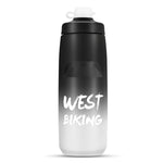 WEST BIKING ขวดน้ำจักรยาน 750ML แบบพกพาสำหรับปั่นจักรยานกลางแจ้ง สีขาวชมพูไล่เฉด, สีดำเทาไล่เฉด, สีน้ำเงินไล่เฉด, สีเขียวเข้มไล่เฉด, สีเขียวชมพูไล่เฉด, สีเหลืองเขียวไล่เฉด, สีดำเขียวไล่เฉด, สีดำแดงไล่เฉด