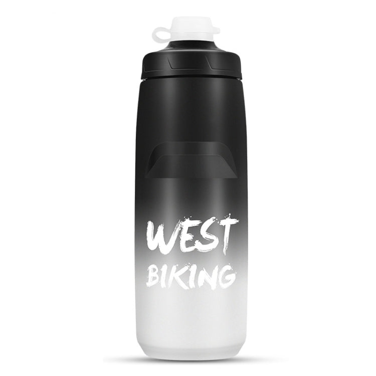 WEST BIKING ขวดน้ำจักรยาน 750ML แบบพกพาสำหรับปั่นจักรยานกลางแจ้ง สีขาวชมพูไล่เฉด, สีดำเทาไล่เฉด, สีน้ำเงินไล่เฉด, สีเขียวเข้มไล่เฉด, สีเขียวชมพูไล่เฉด, สีเหลืองเขียวไล่เฉด, สีดำเขียวไล่เฉด, สีดำแดงไล่เฉด