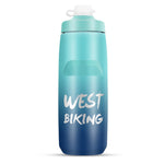 WEST BIKING ขวดน้ำจักรยาน 750ML แบบพกพาสำหรับปั่นจักรยานกลางแจ้ง สีขาวชมพูไล่เฉด, สีดำเทาไล่เฉด, สีน้ำเงินไล่เฉด, สีเขียวเข้มไล่เฉด, สีเขียวชมพูไล่เฉด, สีเหลืองเขียวไล่เฉด, สีดำเขียวไล่เฉด, สีดำแดงไล่เฉด