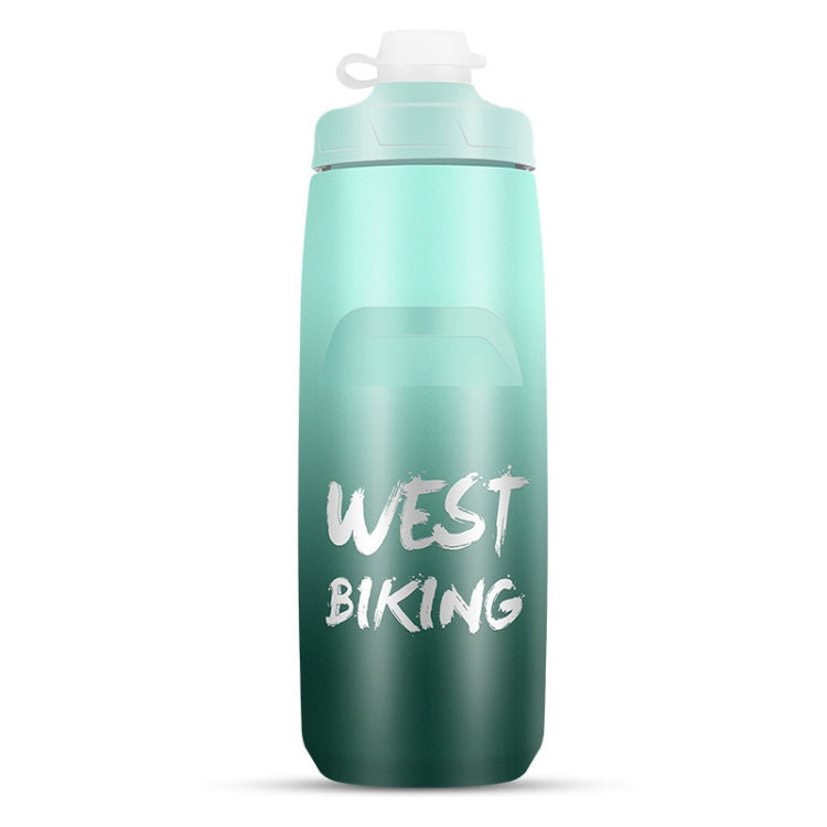 WEST BIKING ขวดน้ำจักรยาน 750ML แบบพกพาสำหรับปั่นจักรยานกลางแจ้ง สีขาวชมพูไล่เฉด, สีดำเทาไล่เฉด, สีน้ำเงินไล่เฉด, สีเขียวเข้มไล่เฉด, สีเขียวชมพูไล่เฉด, สีเหลืองเขียวไล่เฉด, สีดำเขียวไล่เฉด, สีดำแดงไล่เฉด