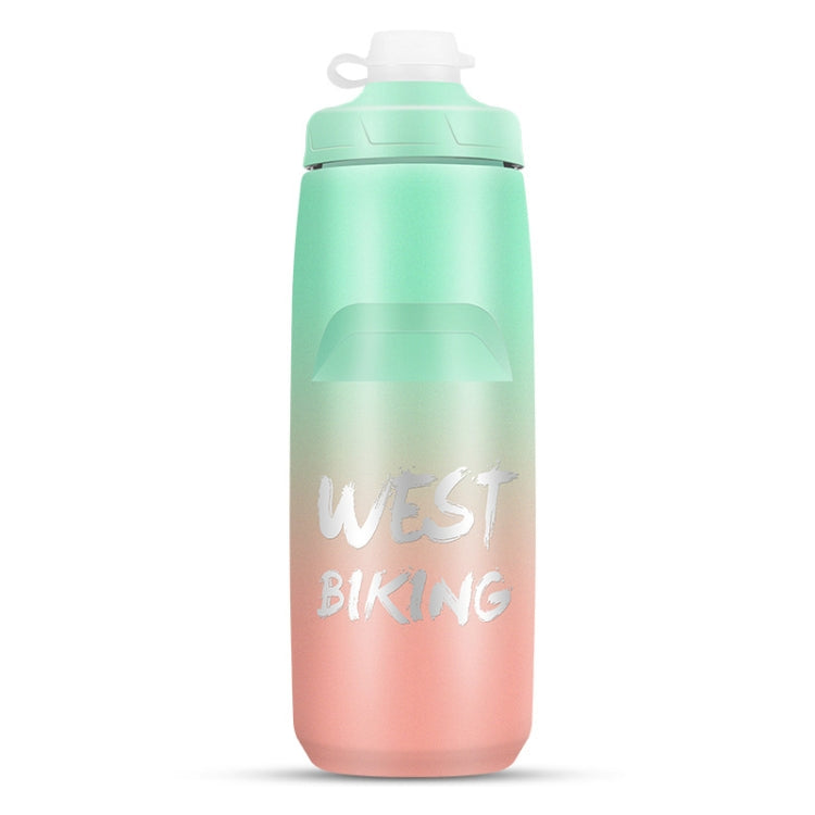 WEST BIKING ขวดน้ำจักรยาน 750ML แบบพกพาสำหรับปั่นจักรยานกลางแจ้ง สีขาวชมพูไล่เฉด, สีดำเทาไล่เฉด, สีน้ำเงินไล่เฉด, สีเขียวเข้มไล่เฉด, สีเขียวชมพูไล่เฉด, สีเหลืองเขียวไล่เฉด, สีดำเขียวไล่เฉด, สีดำแดงไล่เฉด