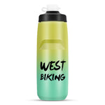WEST BIKING ขวดน้ำจักรยาน 750ML แบบพกพาสำหรับปั่นจักรยานกลางแจ้ง สีขาวชมพูไล่เฉด, สีดำเทาไล่เฉด, สีน้ำเงินไล่เฉด, สีเขียวเข้มไล่เฉด, สีเขียวชมพูไล่เฉด, สีเหลืองเขียวไล่เฉด, สีดำเขียวไล่เฉด, สีดำแดงไล่เฉด