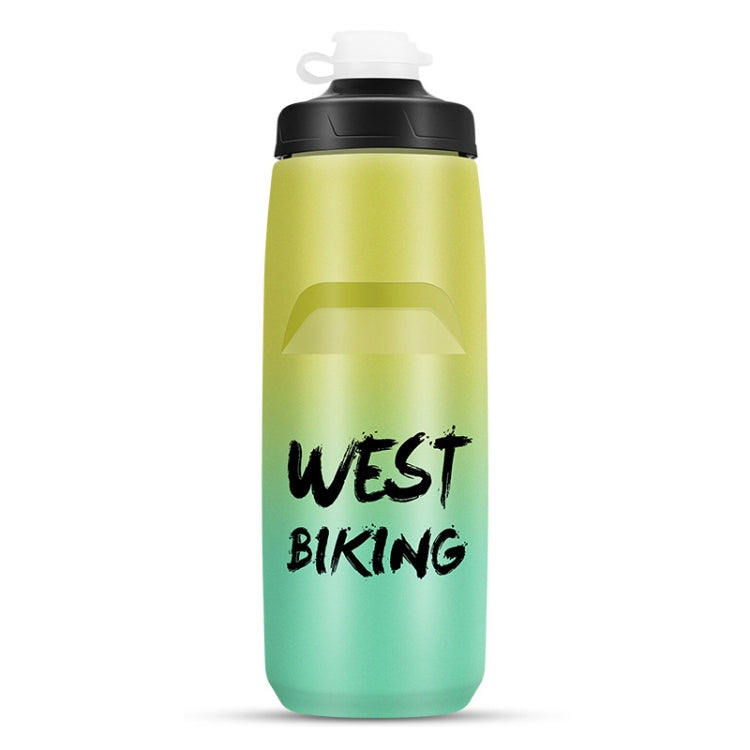 WEST BIKING ขวดน้ำจักรยาน 750ML แบบพกพาสำหรับปั่นจักรยานกลางแจ้ง สีขาวชมพูไล่เฉด, สีดำเทาไล่เฉด, สีน้ำเงินไล่เฉด, สีเขียวเข้มไล่เฉด, สีเขียวชมพูไล่เฉด, สีเหลืองเขียวไล่เฉด, สีดำเขียวไล่เฉด, สีดำแดงไล่เฉด