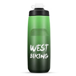 WEST BIKING ขวดน้ำจักรยาน 750ML แบบพกพาสำหรับปั่นจักรยานกลางแจ้ง สีขาวชมพูไล่เฉด, สีดำเทาไล่เฉด, สีน้ำเงินไล่เฉด, สีเขียวเข้มไล่เฉด, สีเขียวชมพูไล่เฉด, สีเหลืองเขียวไล่เฉด, สีดำเขียวไล่เฉด, สีดำแดงไล่เฉด