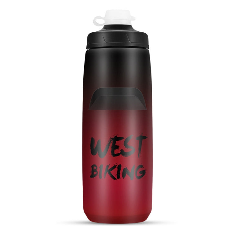 WEST BIKING ขวดน้ำจักรยาน 750ML แบบพกพาสำหรับปั่นจักรยานกลางแจ้ง สีขาวชมพูไล่เฉด, สีดำเทาไล่เฉด, สีน้ำเงินไล่เฉด, สีเขียวเข้มไล่เฉด, สีเขียวชมพูไล่เฉด, สีเหลืองเขียวไล่เฉด, สีดำเขียวไล่เฉด, สีดำแดงไล่เฉด