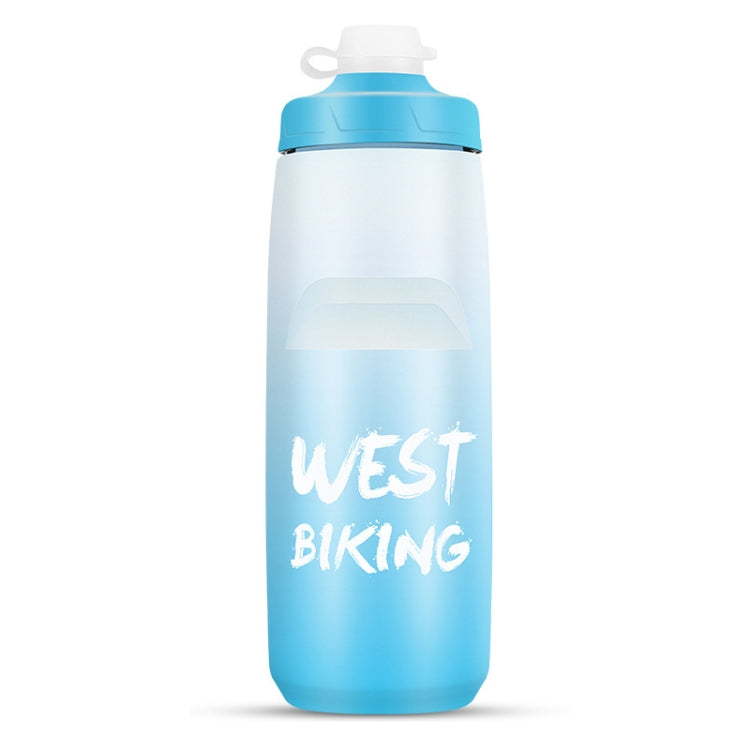 WEST BIKING ขวดน้ำจักรยาน 750ML แบบพกพาสำหรับปั่นจักรยานกลางแจ้ง สีขาวชมพูไล่เฉด, สีดำเทาไล่เฉด, สีน้ำเงินไล่เฉด, สีเขียวเข้มไล่เฉด, สีเขียวชมพูไล่เฉด, สีเหลืองเขียวไล่เฉด, สีดำเขียวไล่เฉด, สีดำแดงไล่เฉด