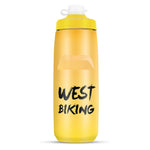 WEST BIKING ขวดน้ำจักรยาน 750ML แบบพกพาสำหรับปั่นจักรยานกลางแจ้ง สีขาวชมพูไล่เฉด, สีดำเทาไล่เฉด, สีน้ำเงินไล่เฉด, สีเขียวเข้มไล่เฉด, สีเขียวชมพูไล่เฉด, สีเหลืองเขียวไล่เฉด, สีดำเขียวไล่เฉด, สีดำแดงไล่เฉด