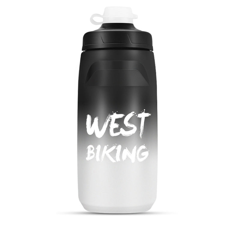 WEST BIKING ขวดน้ำจักรยาน 620ML แบบพกพาสำหรับปั่นจักรยานกลางแจ้ง สีขาวชมพูไล่เฉด, สีดำเทาไล่เฉด, สีน้ำเงินไล่เฉด, สีเขียวเข้มไล่เฉด, สีเขียวชมพูไล่เฉด, สีเหลืองเขียวไล่เฉด, สีดำเขียวไล่เฉด, สีดำแดงไล่เฉด
