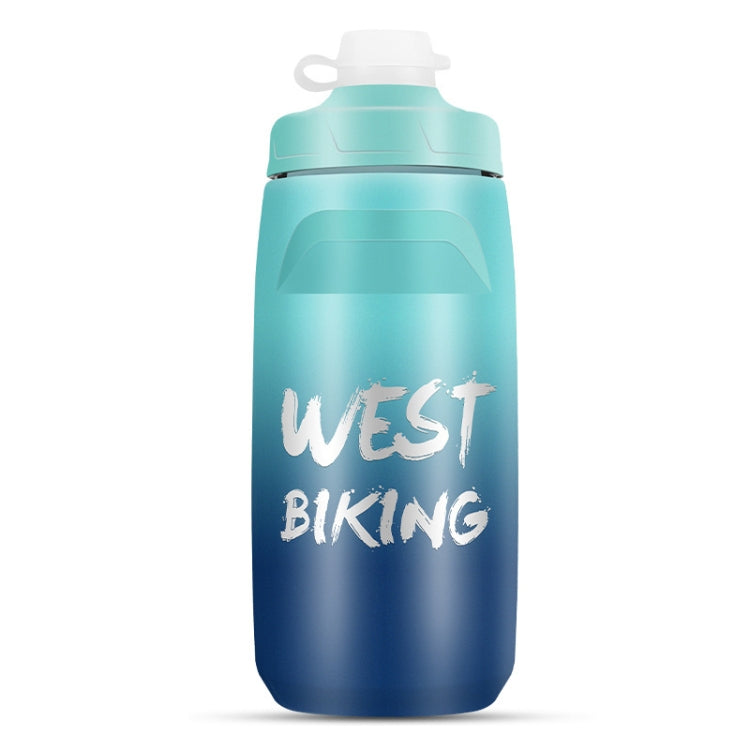 WEST BIKING ขวดน้ำจักรยาน 620ML แบบพกพาสำหรับปั่นจักรยานกลางแจ้ง สีขาวชมพูไล่เฉด, สีดำเทาไล่เฉด, สีน้ำเงินไล่เฉด, สีเขียวเข้มไล่เฉด, สีเขียวชมพูไล่เฉด, สีเหลืองเขียวไล่เฉด, สีดำเขียวไล่เฉด, สีดำแดงไล่เฉด
