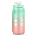 WEST BIKING ขวดน้ำจักรยาน 620ML แบบพกพาสำหรับปั่นจักรยานกลางแจ้ง สีขาวชมพูไล่เฉด, สีดำเทาไล่เฉด, สีน้ำเงินไล่เฉด, สีเขียวเข้มไล่เฉด, สีเขียวชมพูไล่เฉด, สีเหลืองเขียวไล่เฉด, สีดำเขียวไล่เฉด, สีดำแดงไล่เฉด