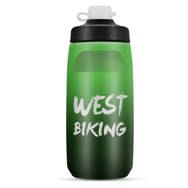 WEST BIKING ขวดน้ำจักรยาน 620ML แบบพกพาสำหรับปั่นจักรยานกลางแจ้ง สีขาวชมพูไล่เฉด, สีดำเทาไล่เฉด, สีน้ำเงินไล่เฉด, สีเขียวเข้มไล่เฉด, สีเขียวชมพูไล่เฉด, สีเหลืองเขียวไล่เฉด, สีดำเขียวไล่เฉด, สีดำแดงไล่เฉด