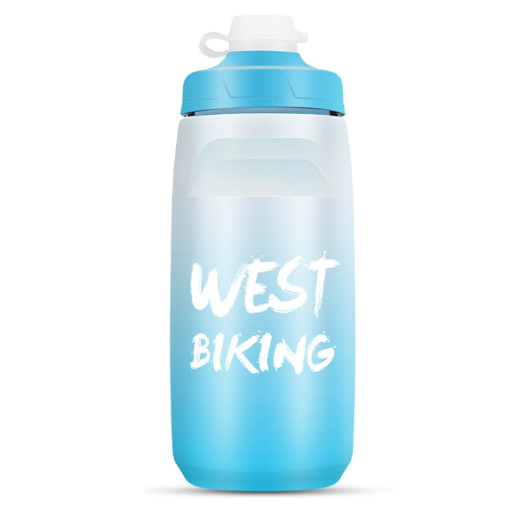 WEST BIKING ขวดน้ำจักรยาน 620ML แบบพกพาสำหรับปั่นจักรยานกลางแจ้ง สีขาวชมพูไล่เฉด, สีดำเทาไล่เฉด, สีน้ำเงินไล่เฉด, สีเขียวเข้มไล่เฉด, สีเขียวชมพูไล่เฉด, สีเหลืองเขียวไล่เฉด, สีดำเขียวไล่เฉด, สีดำแดงไล่เฉด