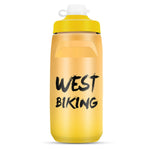 WEST BIKING ขวดน้ำจักรยาน 620ML แบบพกพาสำหรับปั่นจักรยานกลางแจ้ง สีขาวชมพูไล่เฉด, สีดำเทาไล่เฉด, สีน้ำเงินไล่เฉด, สีเขียวเข้มไล่เฉด, สีเขียวชมพูไล่เฉด, สีเหลืองเขียวไล่เฉด, สีดำเขียวไล่เฉด, สีดำแดงไล่เฉด
