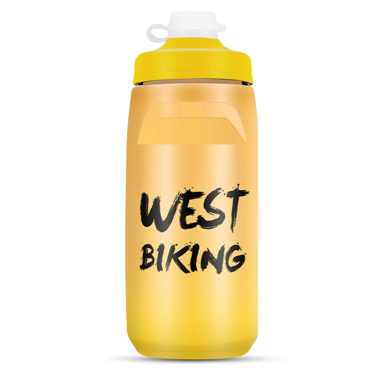 WEST BIKING ขวดน้ำจักรยาน 620ML แบบพกพาสำหรับปั่นจักรยานกลางแจ้ง สีขาวชมพูไล่เฉด, สีดำเทาไล่เฉด, สีน้ำเงินไล่เฉด, สีเขียวเข้มไล่เฉด, สีเขียวชมพูไล่เฉด, สีเหลืองเขียวไล่เฉด, สีดำเขียวไล่เฉด, สีดำแดงไล่เฉด