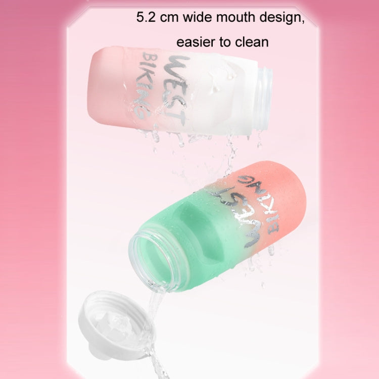 WEST BIKING ขวดน้ำจักรยาน 620ML แบบพกพาสำหรับปั่นจักรยานกลางแจ้ง สีขาวชมพูไล่เฉด, สีดำเทาไล่เฉด, สีน้ำเงินไล่เฉด, สีเขียวเข้มไล่เฉด, สีเขียวชมพูไล่เฉด, สีเหลืองเขียวไล่เฉด, สีดำเขียวไล่เฉด, สีดำแดงไล่เฉด