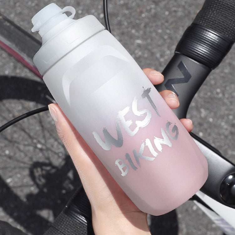 WEST BIKING ขวดน้ำจักรยาน 620ML แบบพกพาสำหรับปั่นจักรยานกลางแจ้ง สีขาวชมพูไล่เฉด, สีดำเทาไล่เฉด, สีน้ำเงินไล่เฉด, สีเขียวเข้มไล่เฉด, สีเขียวชมพูไล่เฉด, สีเหลืองเขียวไล่เฉด, สีดำเขียวไล่เฉด, สีดำแดงไล่เฉด