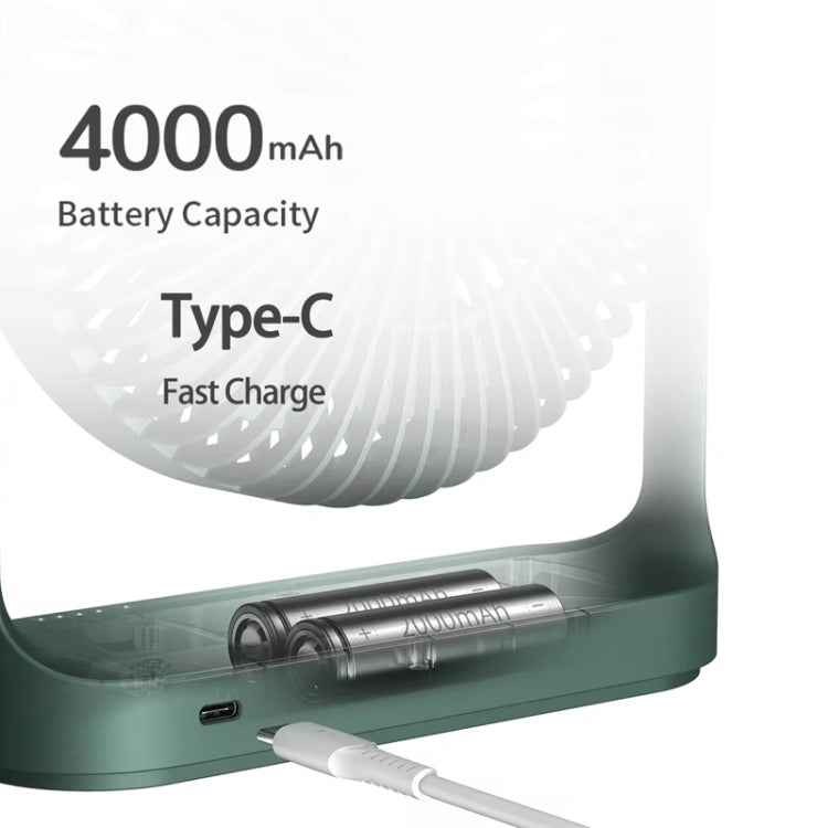 JisuLife FA19 พัดลมตั้งโต๊ะขนาดเล็กแบบชาร์จไร้สาย 4000mAh พัดลมพกพาเงียบ