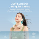 JisuLife FA31 พัดลมคอแขวนแบบชาร์จ USB พัดลมขนาดเล็กไร้ใบพัด ระบายความร้อนลมแรงสำหรับกลางแจ้ง พัดลมไฟฟ้า