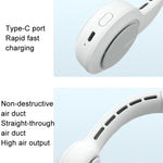 JisuLife FA31 พัดลมคอแขวนแบบชาร์จ USB พัดลมขนาดเล็กไร้ใบพัด ระบายความร้อนลมแรงสำหรับกลางแจ้ง พัดลมไฟฟ้า
