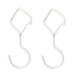 2pcs Household S Hooks For Hanging Metal Windproof Hooks With Safety Buckle, Black, White