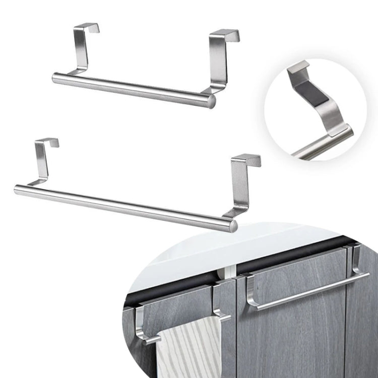 No-Punch Stainless Steel Over Door Towel Rack Cabinet Door Rag Hanging Holder, 23.5cm Silver, 23.5cm Black, 36.5cm Silver, 36.5cm Black, 36.5cm White