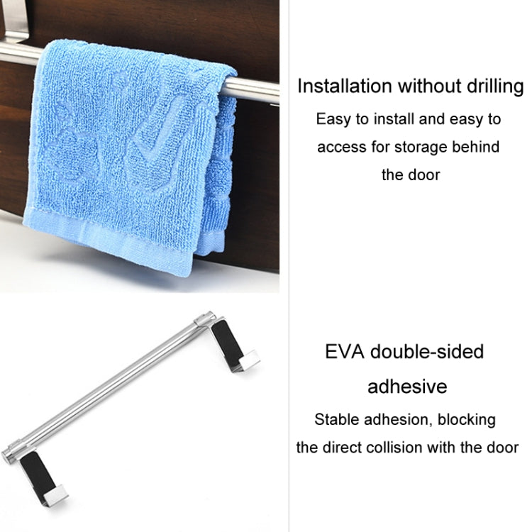 No-Punch Stainless Steel Over Door Towel Rack Cabinet Door Rag Hanging Holder, 23.5cm Silver, 23.5cm Black, 36.5cm Silver, 36.5cm Black, 36.5cm White