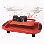 เตาย่างไฟฟ้า 1800W สำหรับบาร์บีคิวที่บ้าน ปลั๊ก UK สีแดง ปลั๊ก UK สีดำ