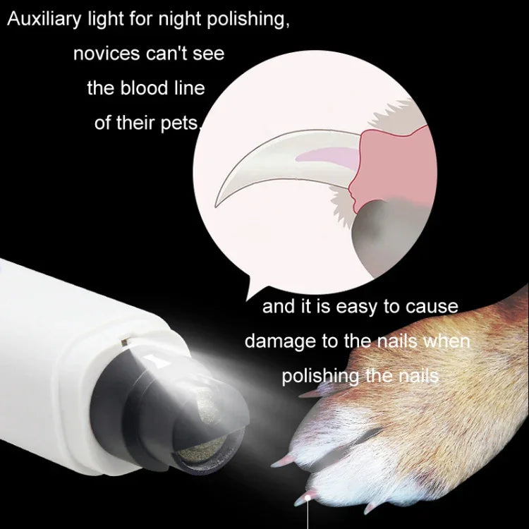 เครื่องเจียรเล็บสัตว์เลี้ยงอัตโนมัติเต็มรูปแบบพร้อมไฟ LED