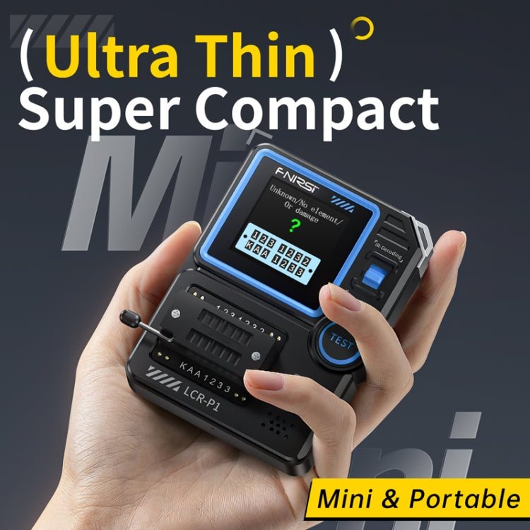 FNIRSI LCR-P1 เครื่องทดสอบทรานซิสเตอร์ อุปกรณ์ตรวจสอบชิ้นส่วนอิเล็กทรอนิกส์มัลติฟังก์ชัน LCR-P1