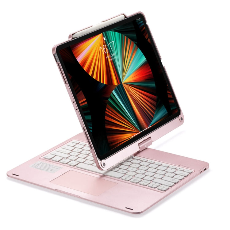 คีย์บอร์ดบลูทูธพร้อมทัชสำหรับแท็บเล็ต iPad Pro 12.9 นิ้ว 2022/2021/2020/2018 พร้อมไฟแบ็คไลท์และหมุนได้ 360 องศา