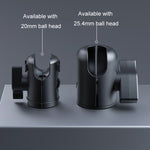 Car Phone Mount Extension Arm Double Jointed Swivel Adjustment Carbon Fiber Bracket Connecting Rod, 140mm For 20mm Ball Head, 170mm For 25.4mm Ball Head