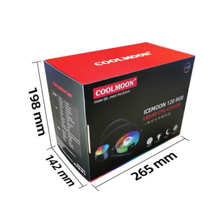 พัดลมระบายความร้อน CPU COOLMOON RGB120 5V ARGB แบบแถวเดียว รวมหลายแพลตฟอร์ม, RGB120