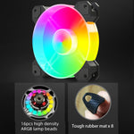 พัดลมระบายความร้อน CPU COOLMOON RGB120 5V ARGB แบบแถวเดียว รวมหลายแพลตฟอร์ม, RGB120