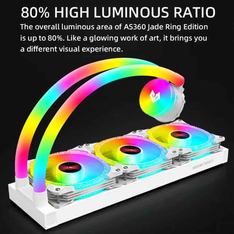 COOLMOON AS360 รุ่น Magic Diamond Edition พัดลมระบายความร้อนคอมพิวเตอร์ ARGB ระบบน้ำพร้อมไฟ LED รวมหม้อน้ำ CPU, AS360