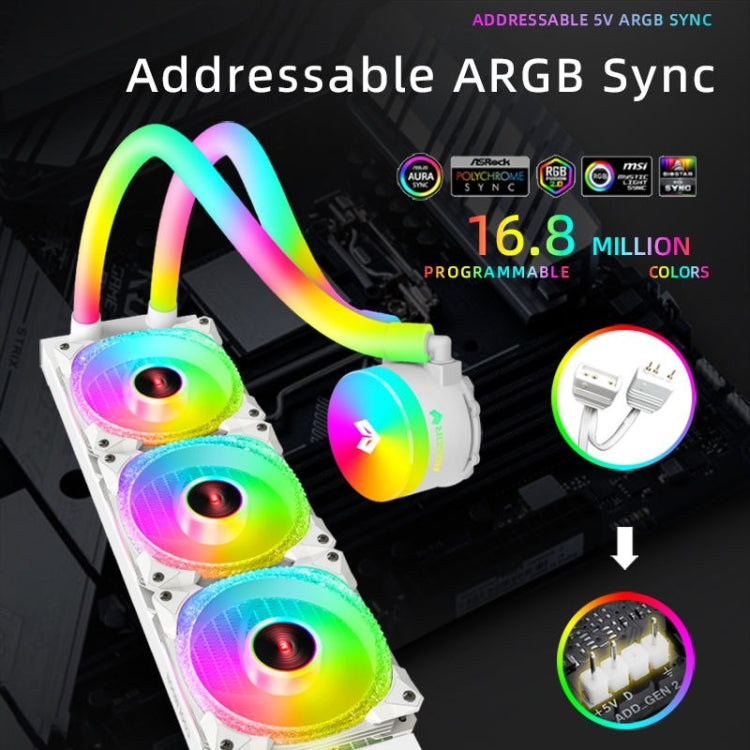 COOLMOON AS360 รุ่น Magic Diamond Edition พัดลมระบายความร้อนคอมพิวเตอร์ ARGB ระบบน้ำพร้อมไฟ LED รวมหม้อน้ำ CPU, AS360