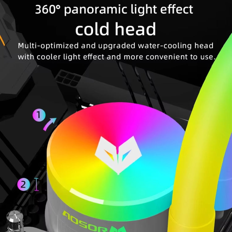 COOLMOON AS360 รุ่น Magic Diamond Edition พัดลมระบายความร้อนคอมพิวเตอร์ ARGB ระบบน้ำพร้อมไฟ LED รวมหม้อน้ำ CPU, AS360
