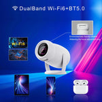 โปรเจคเตอร์อัจฉริยะระบบ Android 12.0 HY400 แบบพกพาสำหรับครอบครัว, ปลั๊ก US, ปลั๊ก EU, ปลั๊ก UK, ปลั๊ก AU