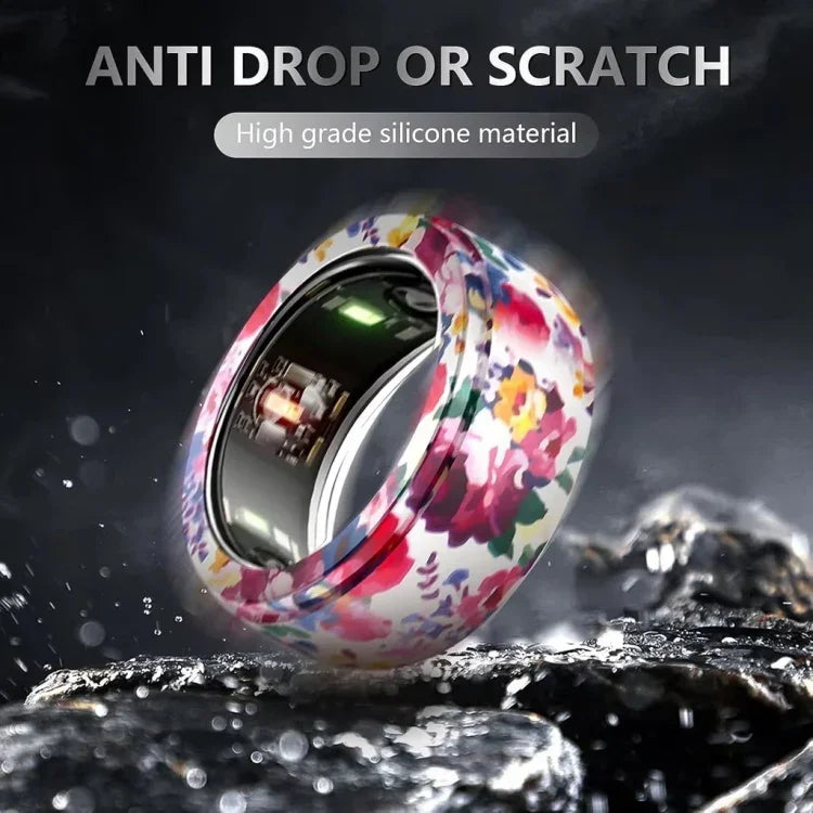 เคสซิลิโคนยืดหยุ่นพิมพ์ลายสำหรับ Samsung Galaxy Ring / Oura Ring กันรอยขีดข่วน ขนาด S, M