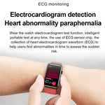 สมาร์ทวอทช์วงแหวนวัด ECG อุณหภูมิ อัตราการเต้นหัวใจ ความดันโลหิต สุขภาพ รองรับบลูทูธสำหรับโทรศัพท์ สีซิลิโคนดำ สีซิลิโคนแดง สีซิลิโคนฟ้า หนังสีดำ หนังสีน้ำตาล