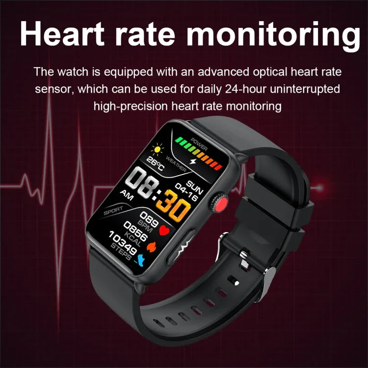 สมาร์ทวอทช์วงแหวนวัด ECG อุณหภูมิ อัตราการเต้นหัวใจ ความดันโลหิต สุขภาพ รองรับบลูทูธสำหรับโทรศัพท์ สีซิลิโคนดำ สีซิลิโคนแดง สีซิลิโคนฟ้า หนังสีดำ หนังสีน้ำตาล