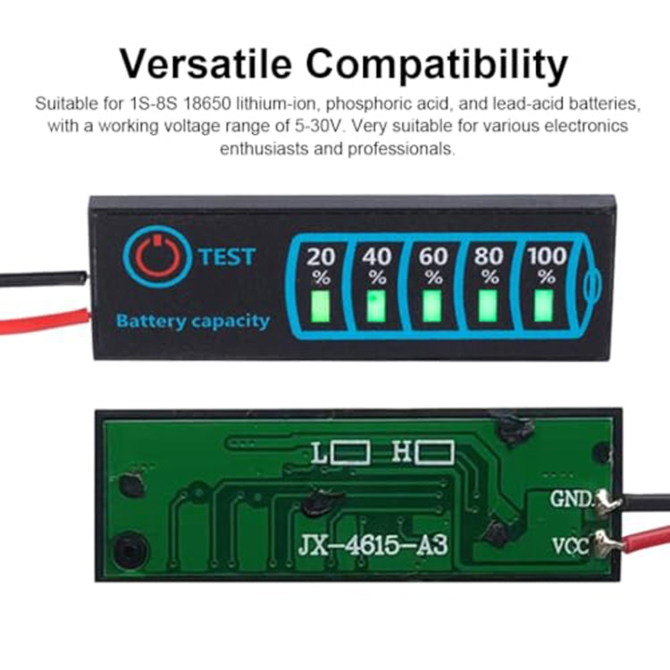 แผงแสดงแรงดันไฟฟ้าและกระแสไฟฟ้าสำหรับแบตเตอรี่ลิเธียมกรดตะกั่วแบบสากล LED, สากล LED