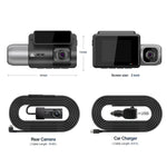 M700A เครื่องบันทึกวิดีโอรถยนต์ 3 ช่อง 4K UHD หน้า+1080P ภายใน+2K หลัง+GPS+WiFi กล้องติดรถยนต์, M700A