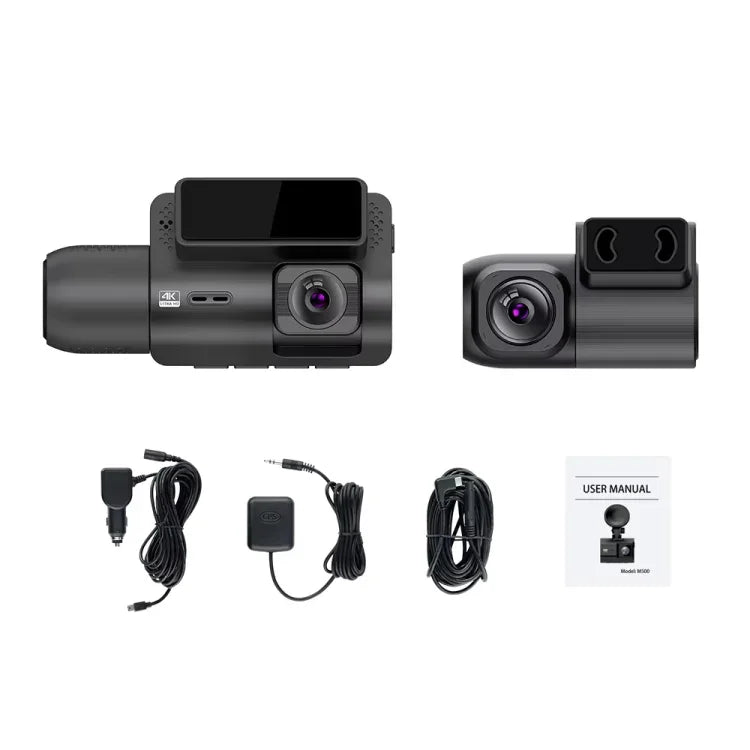 M700A เครื่องบันทึกวิดีโอรถยนต์ 3 ช่อง 4K UHD หน้า+1080P ภายใน+2K หลัง+GPS+WiFi กล้องติดรถยนต์, M700A