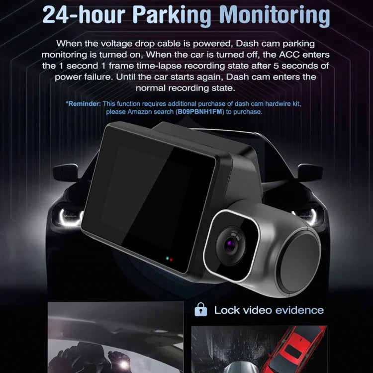 M700A เครื่องบันทึกวิดีโอรถยนต์ 3 ช่อง 4K UHD หน้า+1080P ภายใน+2K หลัง+GPS+WiFi กล้องติดรถยนต์, M700A
