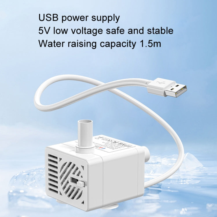 ปั๊มน้ำดื่มสัตว์เลี้ยง USB Innovator Group 5V ปั๊มน้ำ DC ไร้เสียงแบบไร้แปรงถ่าน พร้อมท่อ 1 เมตร และ 2 เมตร ระบบระบายน้ำอัตโนมัติ ปิดเครื่องเมื่อไม่มีน้ำ