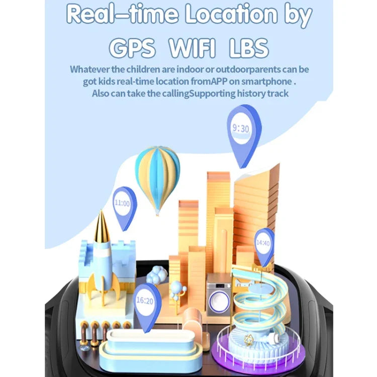 นาฬิกาอัจฉริยะสำหรับเด็ก 4G พร้อมฟังก์ชันระบุตำแหน่ง กันน้ำมาตรฐาน IP67 / วิดีโอ / โทรด้วยเสียง