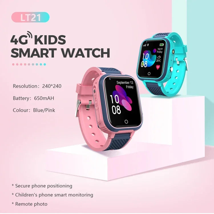 นาฬิกาอัจฉริยะสำหรับเด็ก LT21 ขนาด 1.4 นิ้ว 4G รองรับเครือข่ายทั่วโลก กันน้ำมาตรฐาน IP67 พร้อม WIFI